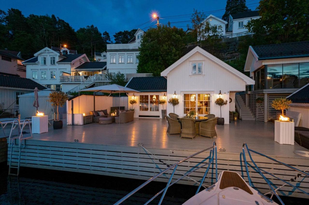 Luxurious Boathouse With Private Dock In The Best Location In Arendal Exterior foto