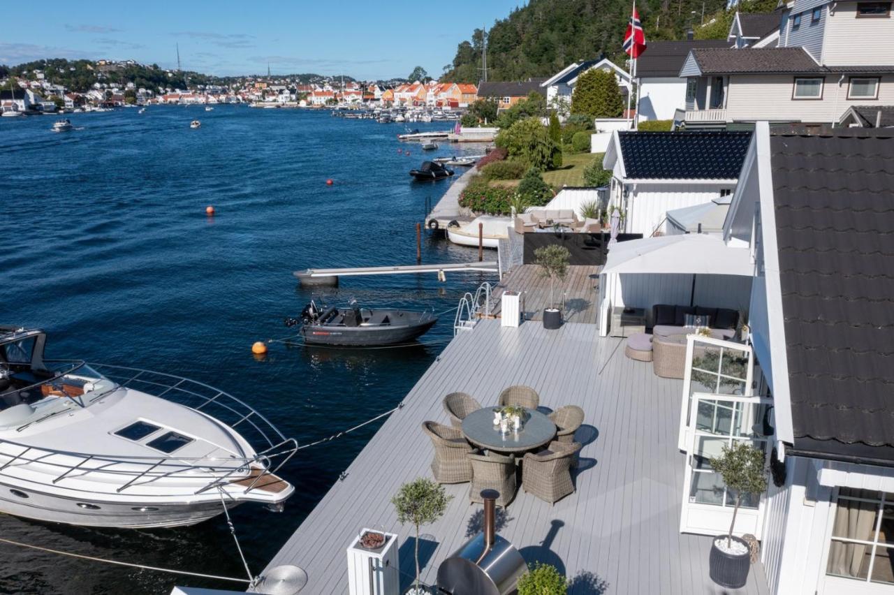 Luxurious Boathouse With Private Dock In The Best Location In Arendal Exterior foto